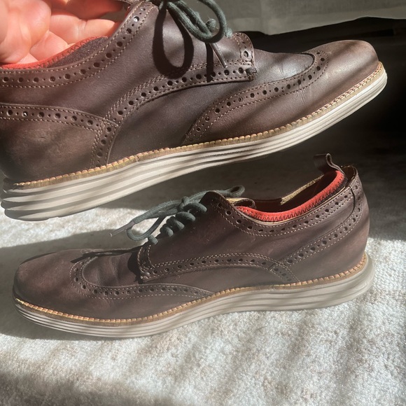 Cole Haan GRAND.OS Wingtip Dress shoes, Dark Brown - Picture 2 of 6